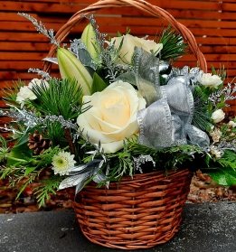 Gorgeous White Festive Basket