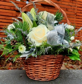 Gorgeous White Festive Basket